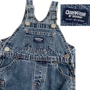 Vtg OshKosh B’Gosh Denim Carpenter Overalls Blue Jean Tag Size 12 months